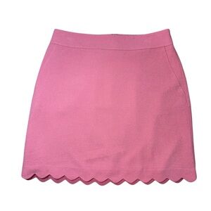 Ann Taylor Factory Pink Textured A-Line Scallop Hem Barbiecore Mini Skirt Siz 10